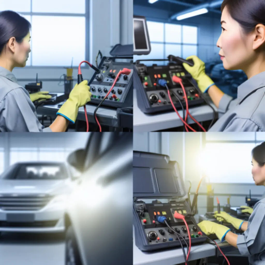 Technician testing a car battery at Najlepsze Top PL