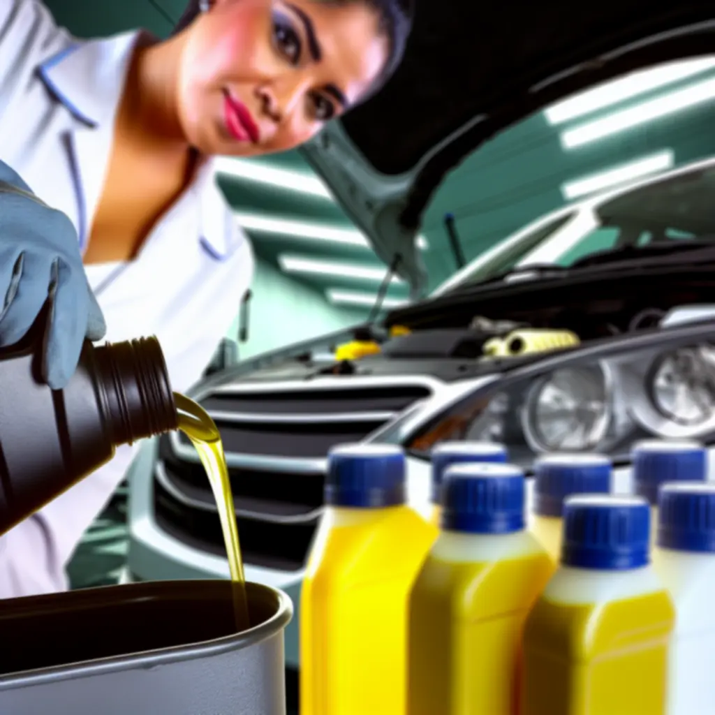 Technician performing an oil change at Najlepsze Top PL