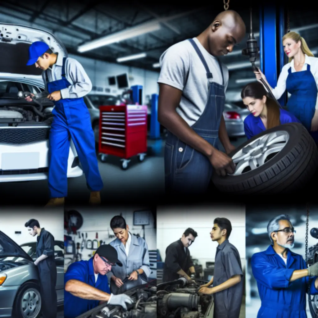 Najlepsze Top PL technicians working together on vehicles in the service bay